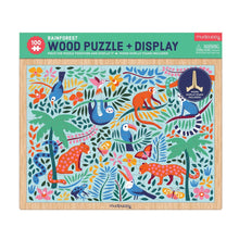 Load image into Gallery viewer, Rainforest 100 Piece Wood Puzzle + Display