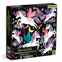 Load image into Gallery viewer, Unicorns Illuminated 300 Piece Glow in the Dark Family Puzzle