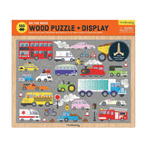 Vehicles on the Move 100 Piece Wood Puzzle + Display