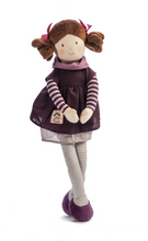 Load image into Gallery viewer, EVIE  SMALL RAG DOLL 35CM MAUVE DRESS