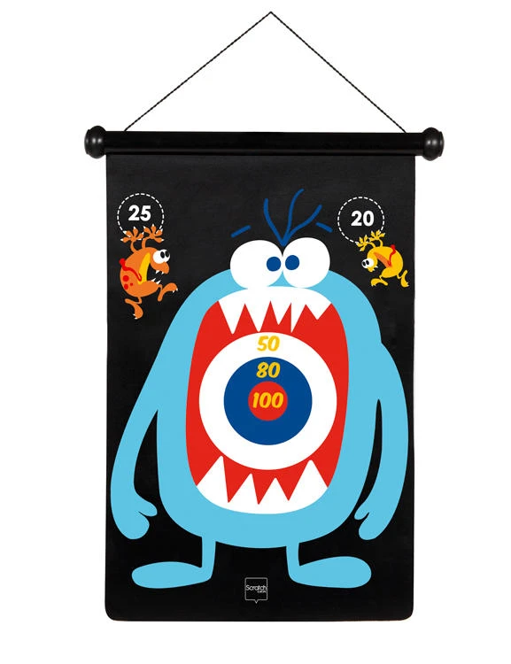 SCRATCH DARTS - MONSTERS MAGNETIC 36X55CM 2 SIDED PRINTING