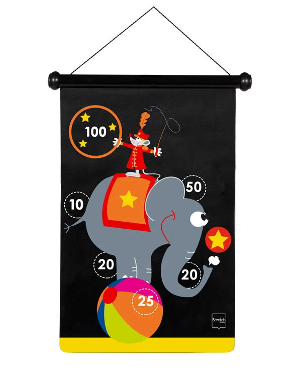 SCRATCH DARTS - CIRCUS MAGNETIC 36X55CM 2-SIDED PRINTING