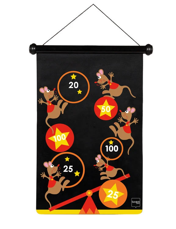 SCRATCH DARTS - CIRCUS MAGNETIC 36X55CM 2-SIDED PRINTING