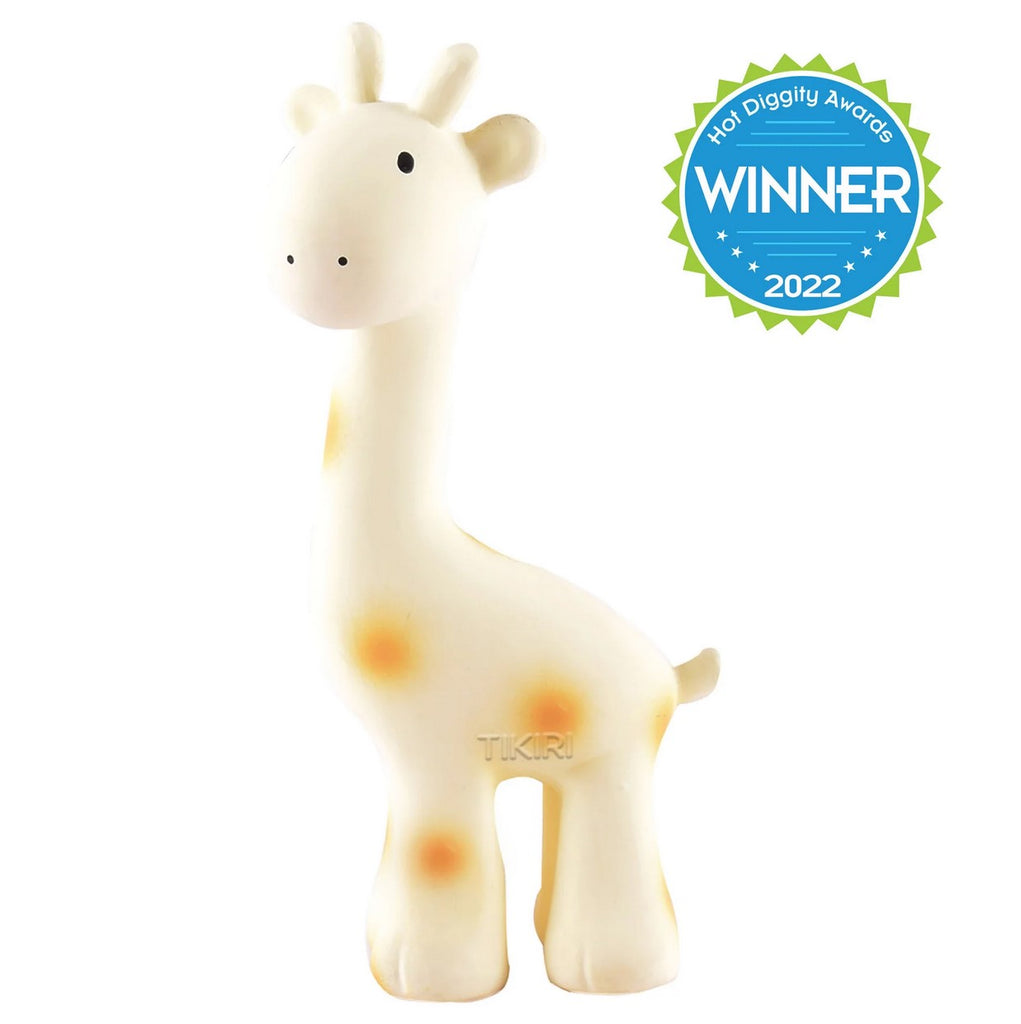 MY 1st Tikiri Safari - Giraffe - Natural Rubber Baby Rattle and Bath Toy, GIFT BOX