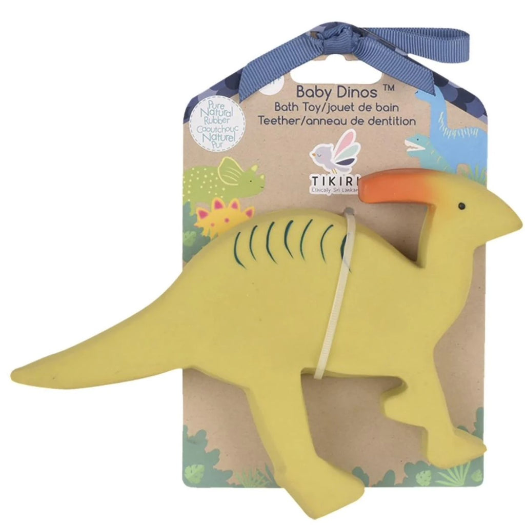 MY 1st Tikiri Dinosaur - Parasaurolophus Teether Toy, Backer Card