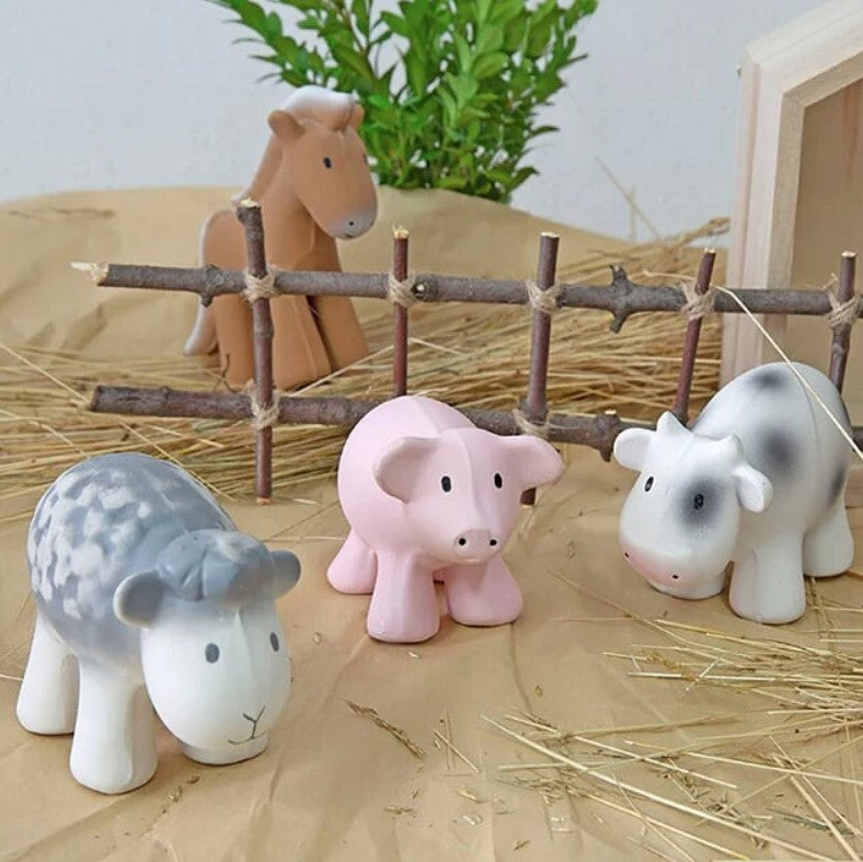 COW - NATURAL RUBBER RATTLE & BATH TOY