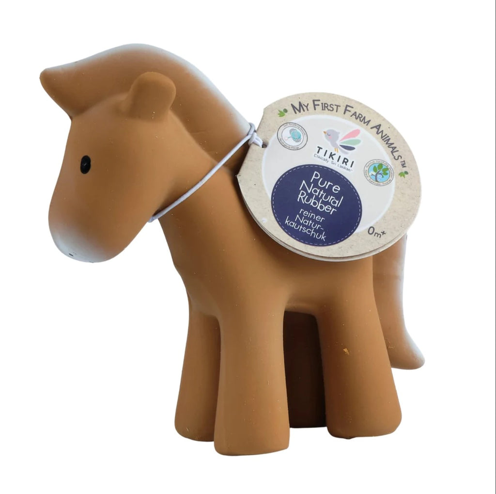 HORSE - NATURAL RUBBER RATTLE & BATH TOY