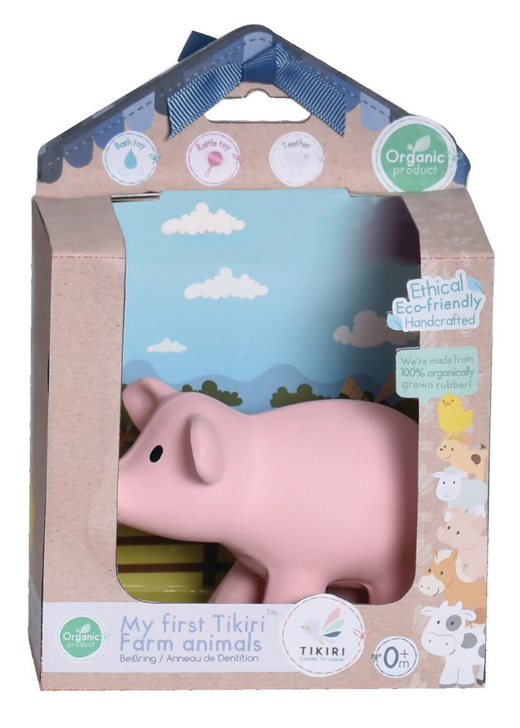MY 1st Tikiri Farm - Pig Teether and Rattle Toy, GIFT BOX