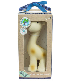 MY 1st Tikiri Safari - Giraffe - Natural Rubber Baby Rattle and Bath Toy, GIFT BOX