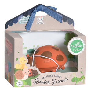 Tikiri Garden Animals - Ladybug Bath and Rattle Toy, GIFT BOX