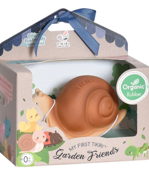 Tikiri Garden Animals - Snail Bath and Rattle Toy, GIFT BOX