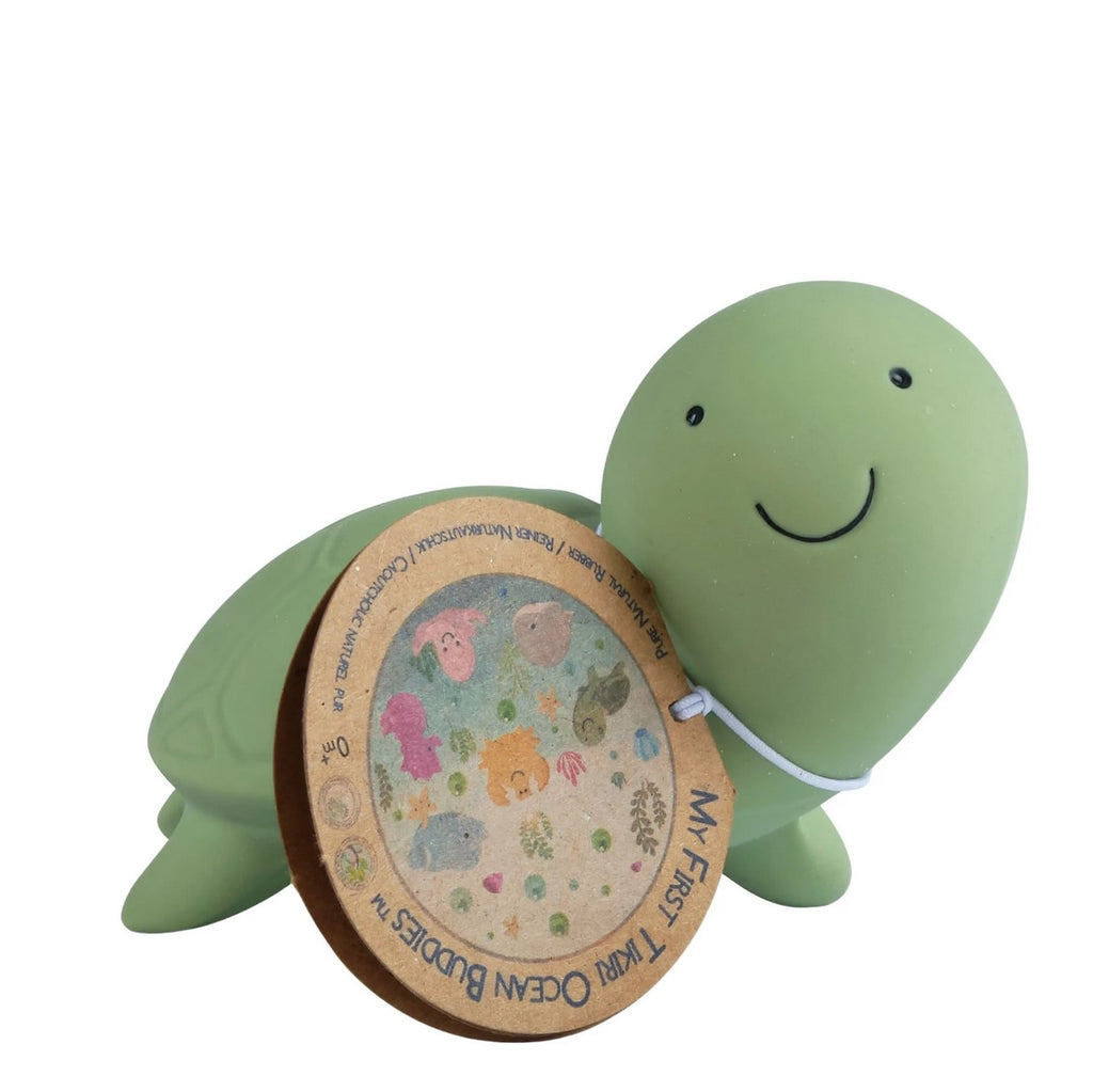 TURTLE - NATURAL RUBBER RATTLE & BATH TOY